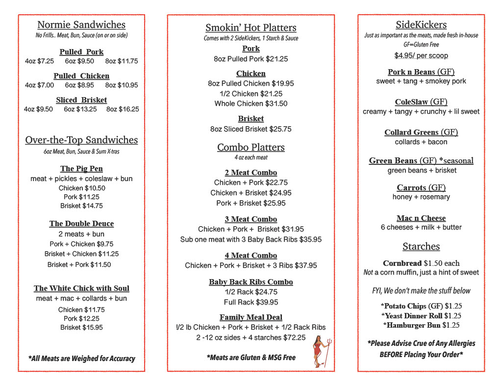 LaurieCue menu page 1