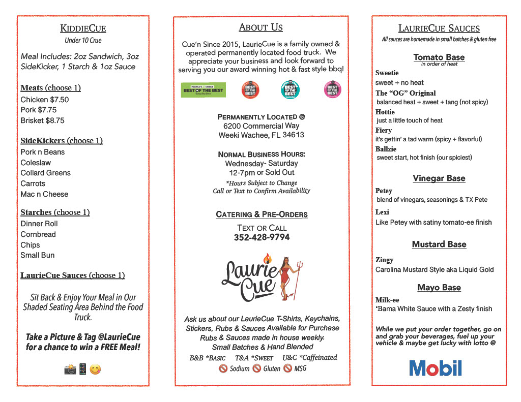 LaurieCue menu page 2